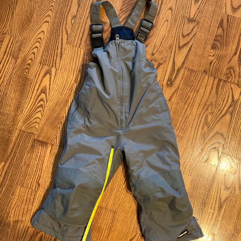 Squall Snow Bibs Iron Knee waterproof Gray Lands End size 2t